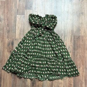 Free People Green Floral Mini Dress